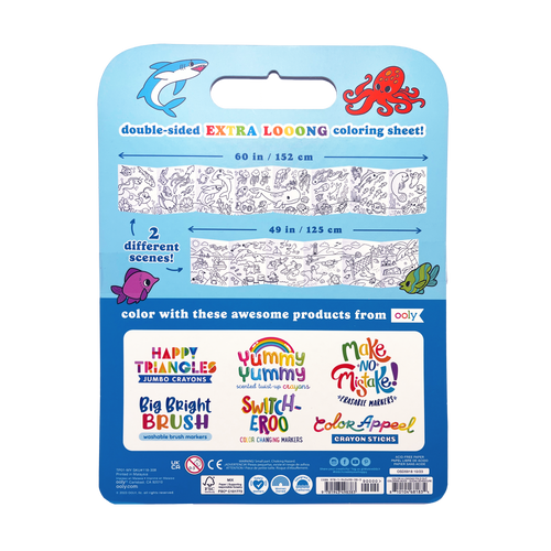 Color-A-Looong 5' Fold Out Kids Coloring Book - Ocean Adventure