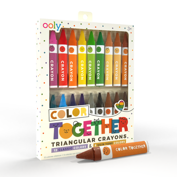 Color Together Triangular Crayons - Easy Grip - Set of 18