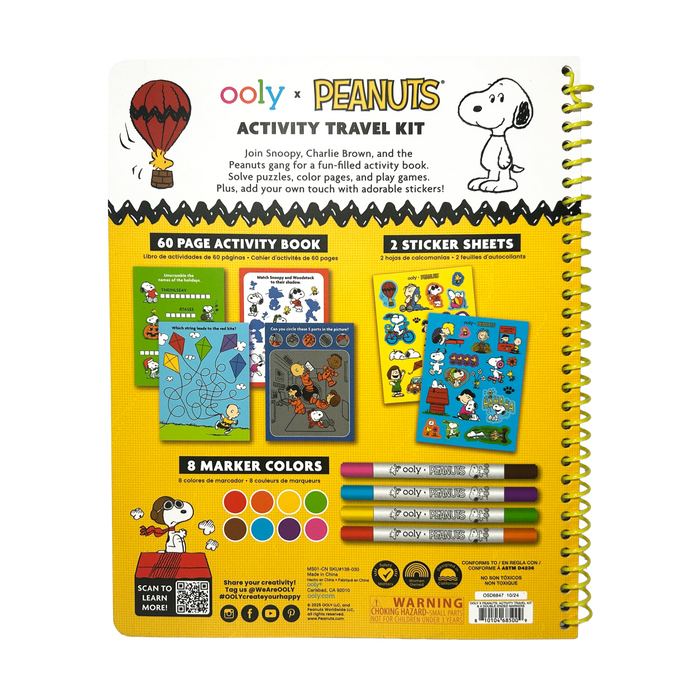 OOLY x Peanuts Activity Travel Kit & Double-Ended Markers