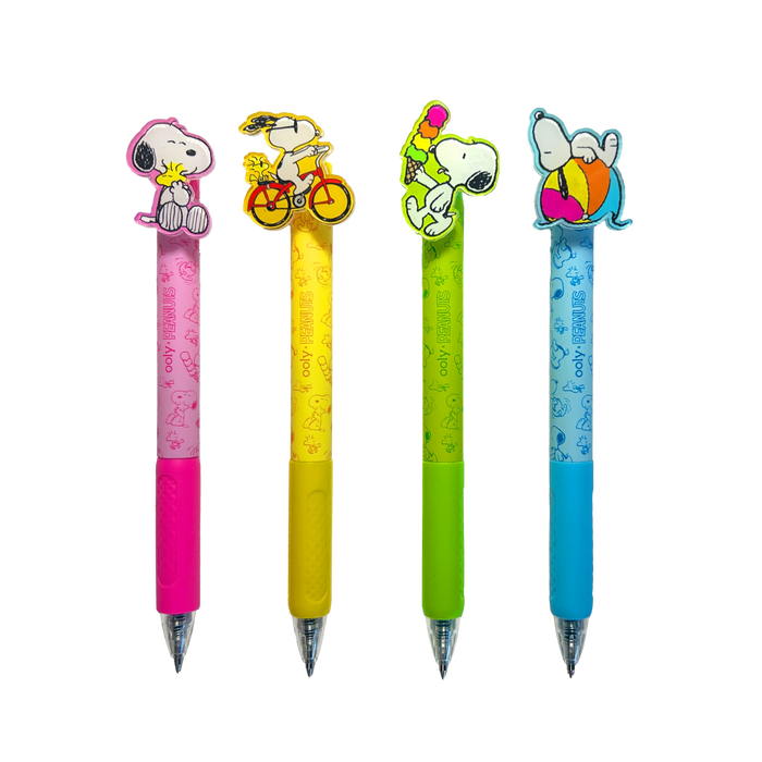 OOLY x Peanuts Black Ink Retractable Gel Pens - Set of 4