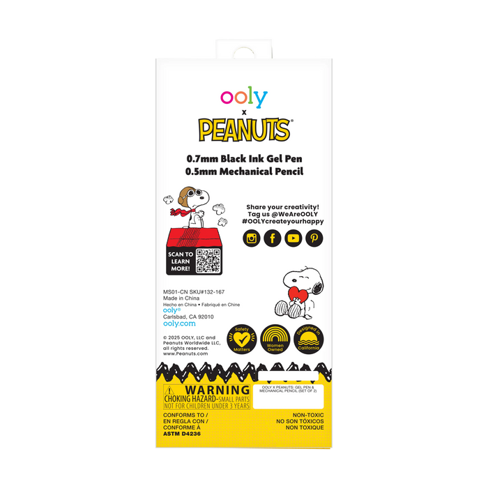 OOLY x Peanuts Gel Pen and Mechanical Pencil - Set of 2