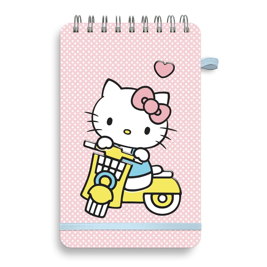 Hello Kitty Classic Pink Top-Spiral Notebook with Pen Loop