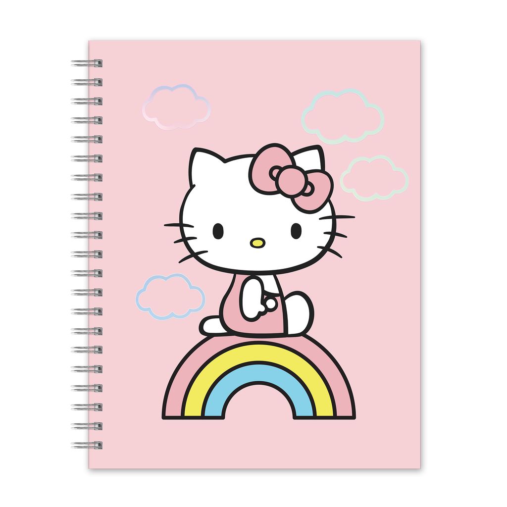 Hello Kitty Classic Pink Extra Large Spiral Notebook with Pocket & Sticker Sheet