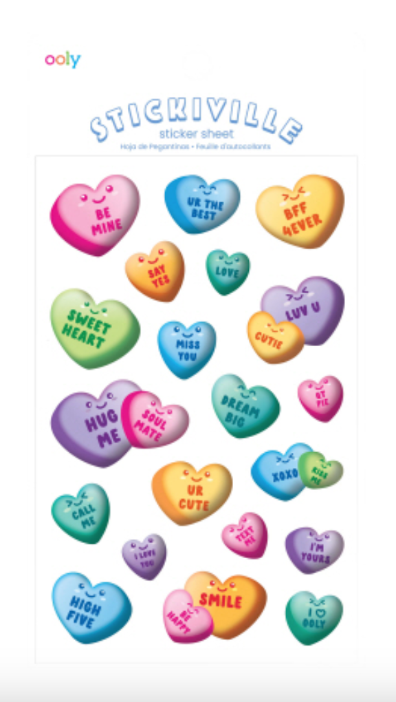 STICKIVILLE STICKERS: CANDY HEARTS - STANDARD (1 SHEET)(PUFFY)