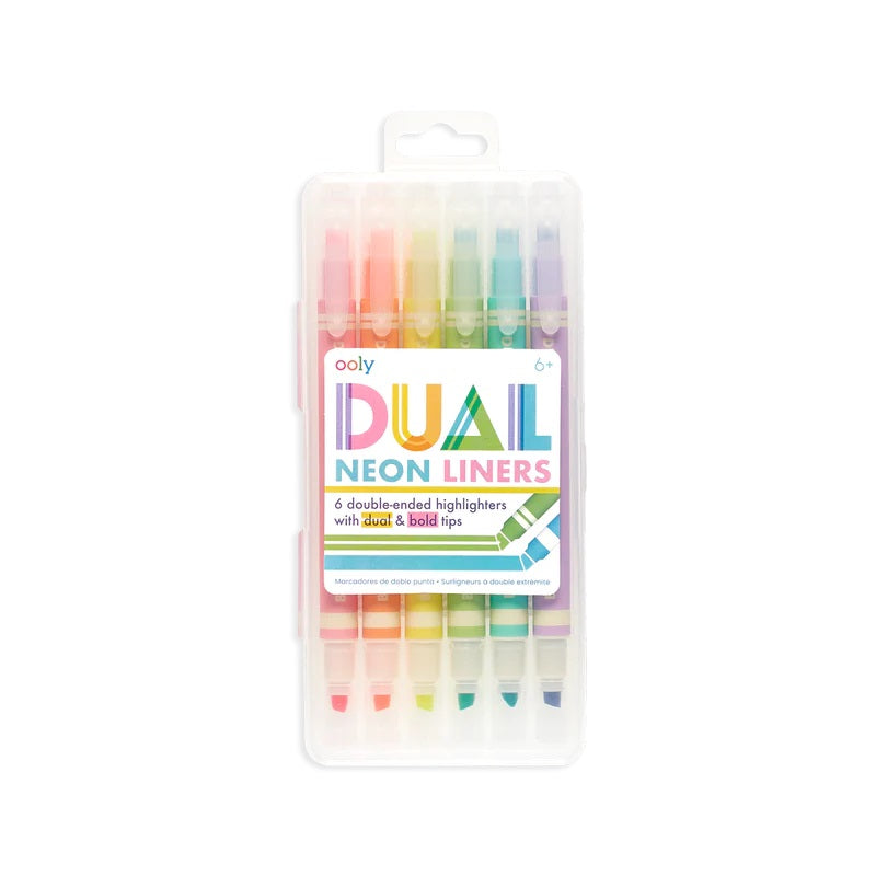 DUAL LINER DOUBLE-ENDED HIGHLIGHTERS (SET OF 6)