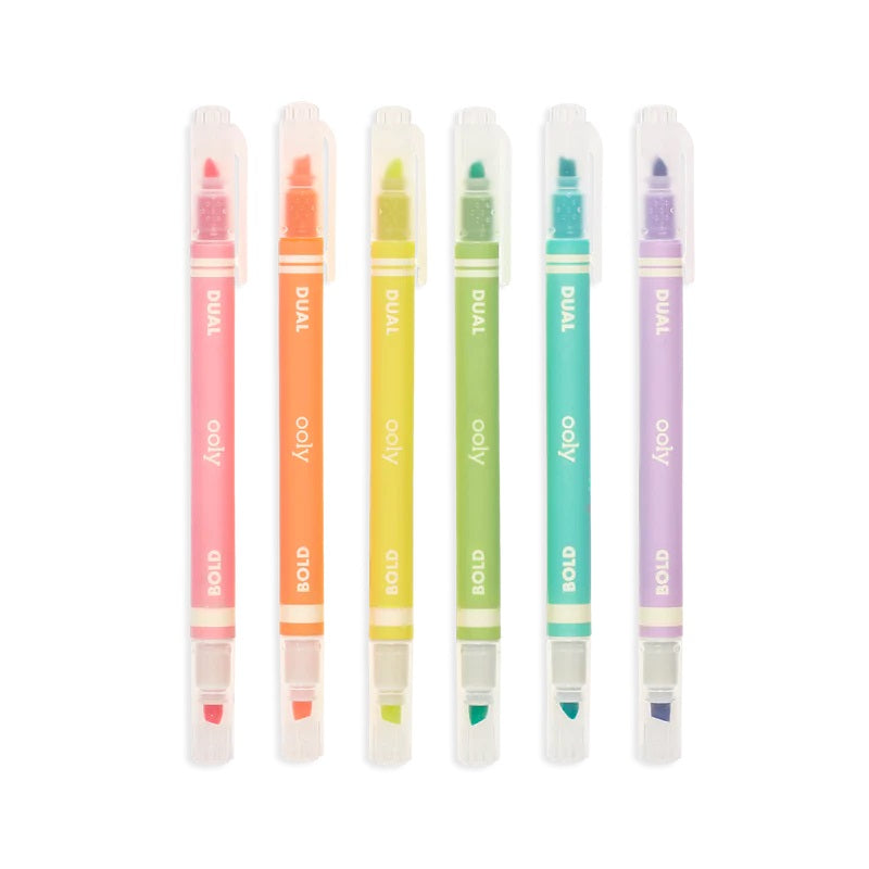 DUAL LINER DOUBLE-ENDED HIGHLIGHTERS (SET OF 6)