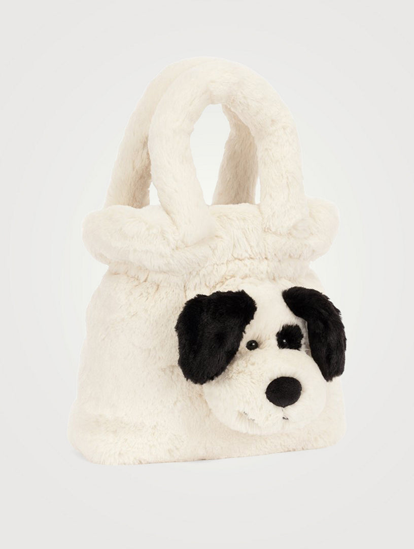 BASHFUL RUFFERTY BLACK & CREAM PUPPY HANDBAG