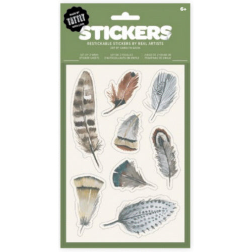 WATERCOLOR FEATHER STICKER SHEETS