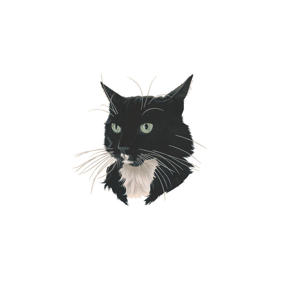 B/W Fancy Cat Tattoo Pair