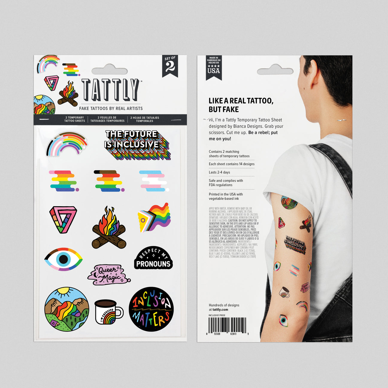 INCLUSIVE PRIDE TATTOO SHEET