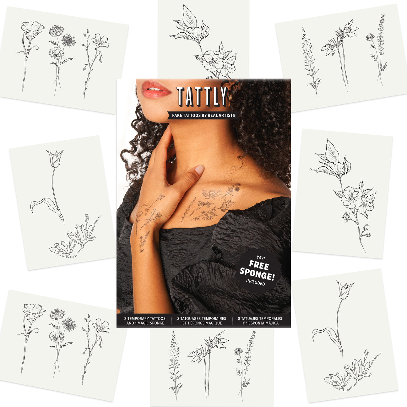 FINE FLORALS TATTOO SET
