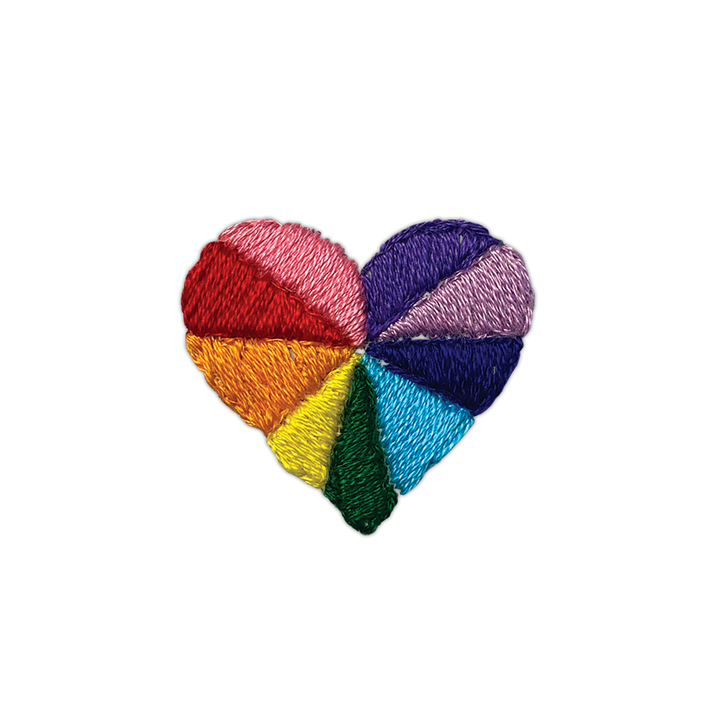 Embroidered Rainbow Heart Tattoo Pair