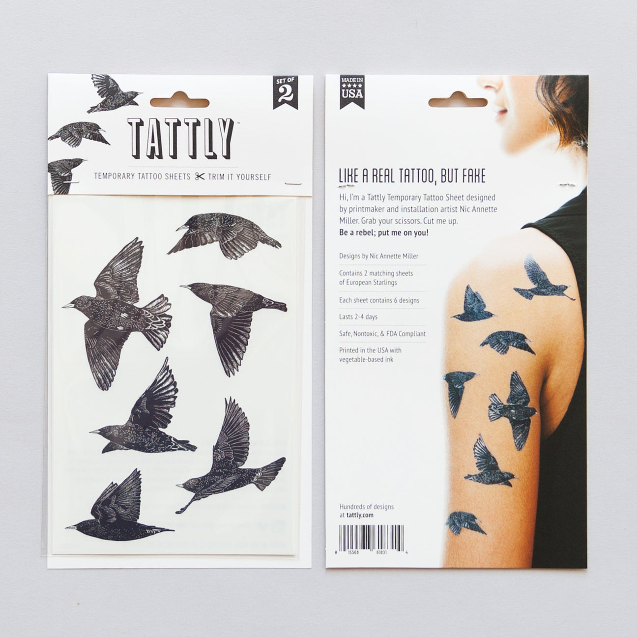 EUROPEAN STARLINGS TATTOO SHEET