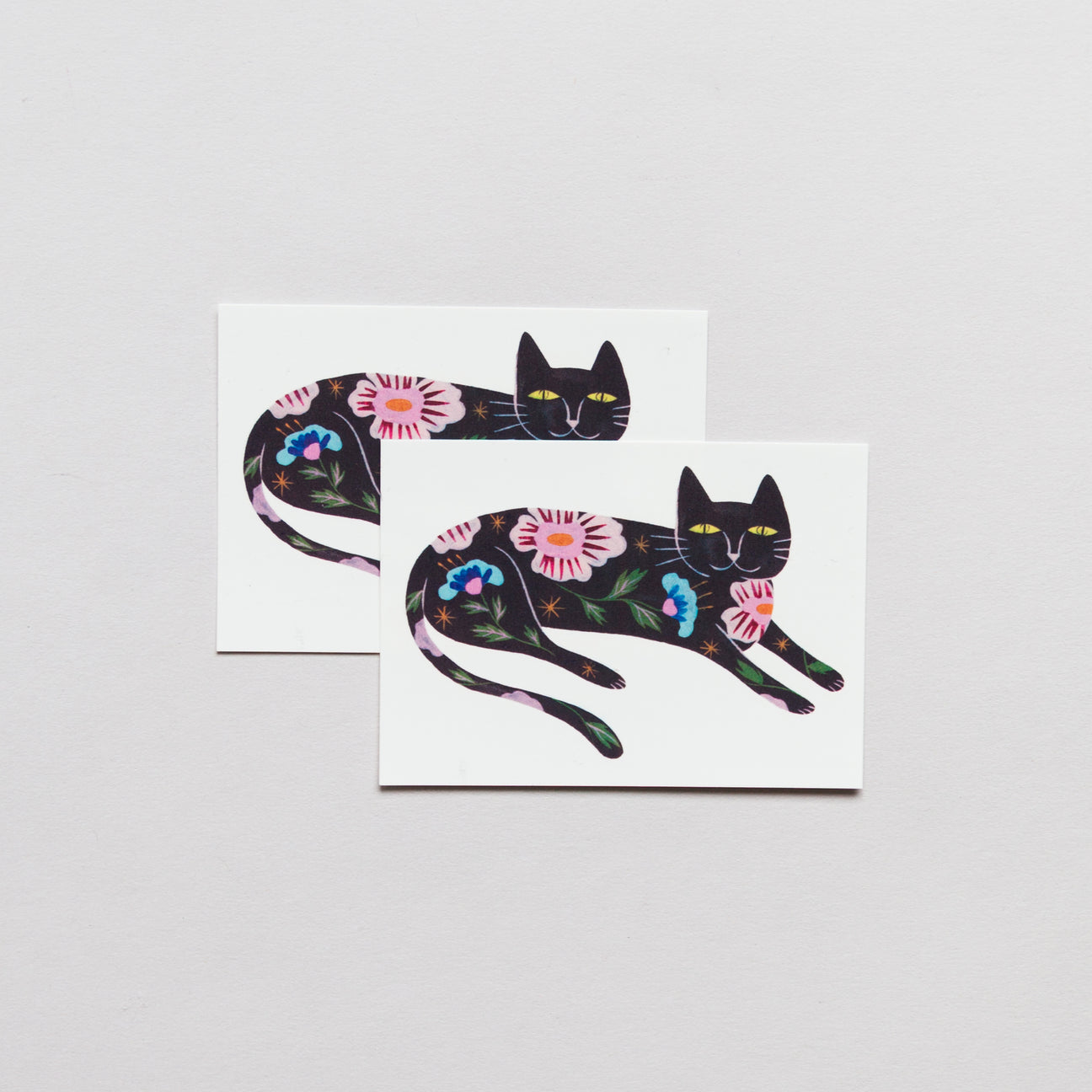FLOWER CAT TATTOO PAIR
