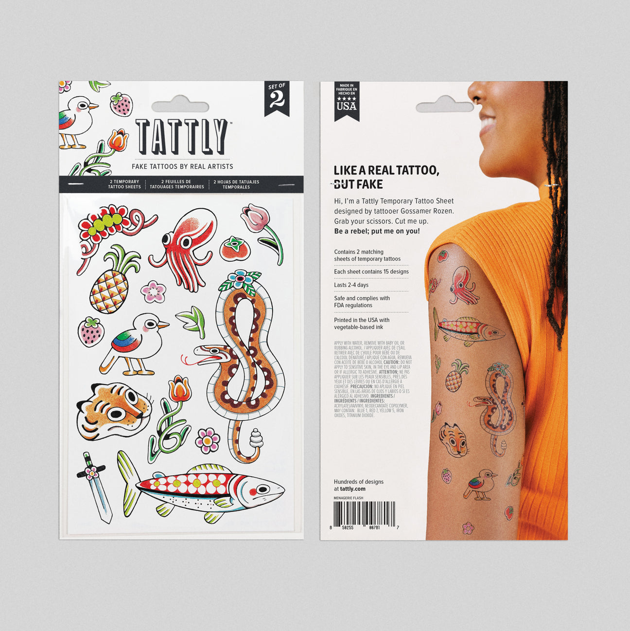 MENAGERIE FLASH TATTOO SHEET