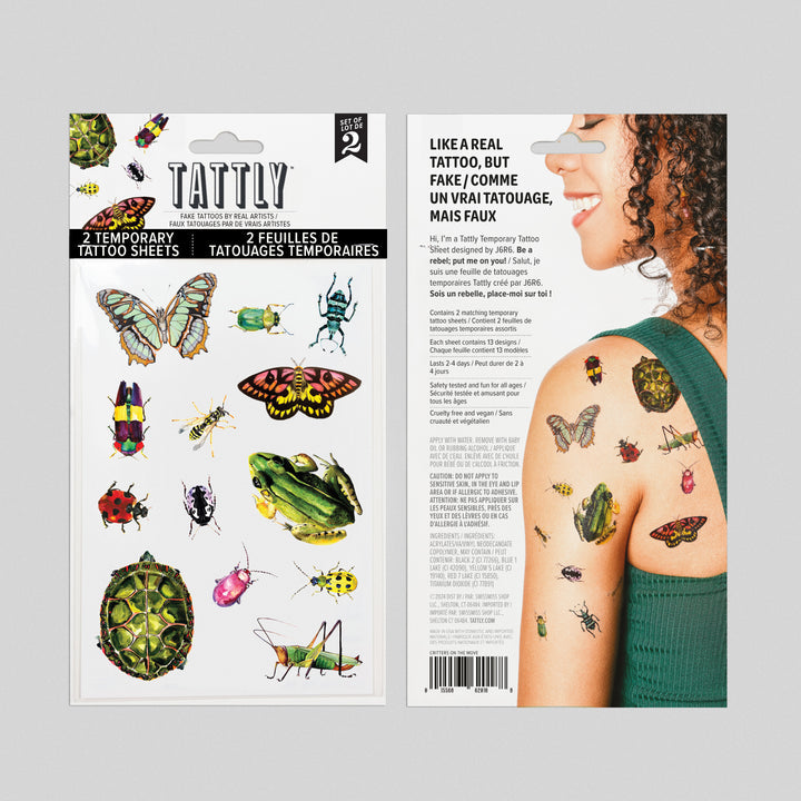 Critters On The Move Tattoo Sheets