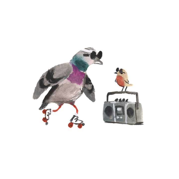 Skatin' City Pigeon Tattoo Pair