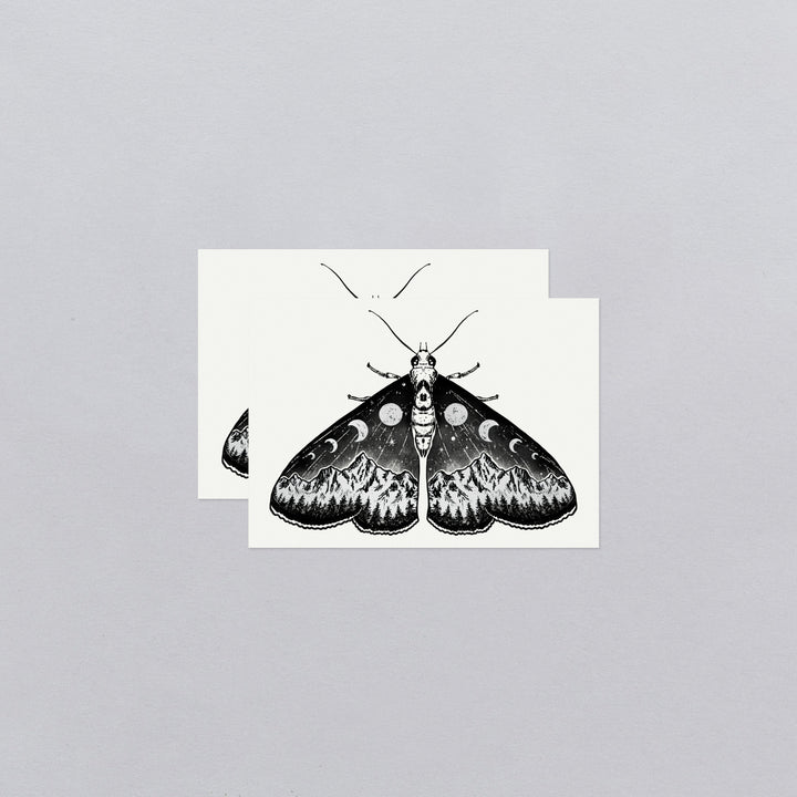 Mystic Moth Tattoo Pair (Metallic)