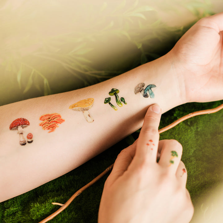 Colourful Mushrooms Tattoo Sheets