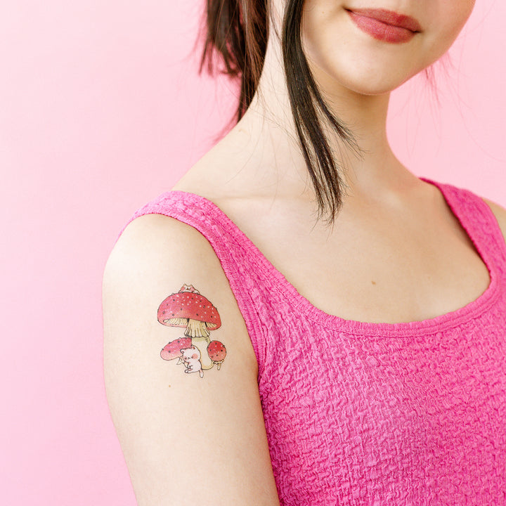 Shroom Kittens Tattoo Pair