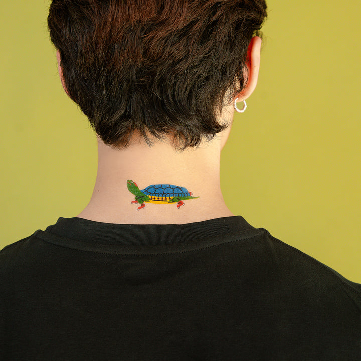 Skater Turtle Tattoo Pair