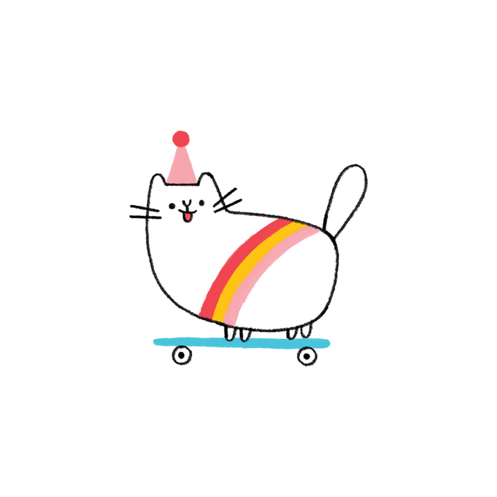 Skateboard Kitty Tattoo Pair