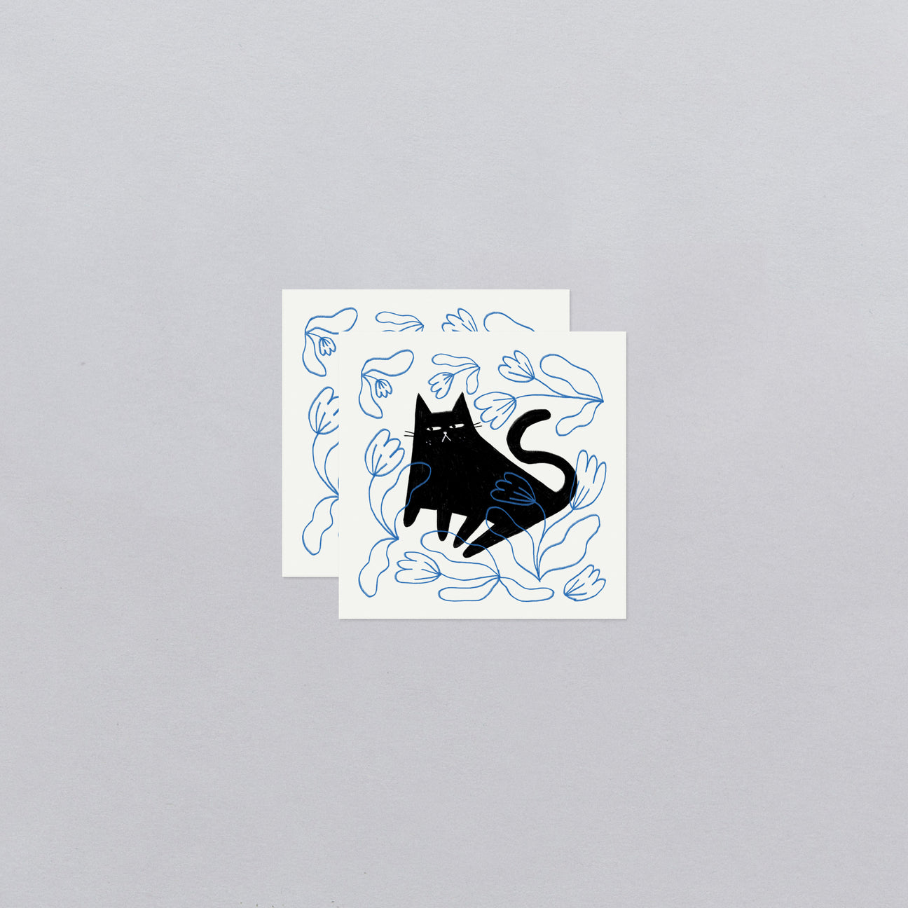 BLUE GARDEN KITTY TATTOO PAIR