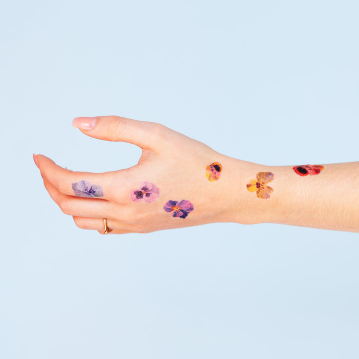 Pansies Tattoo Pair