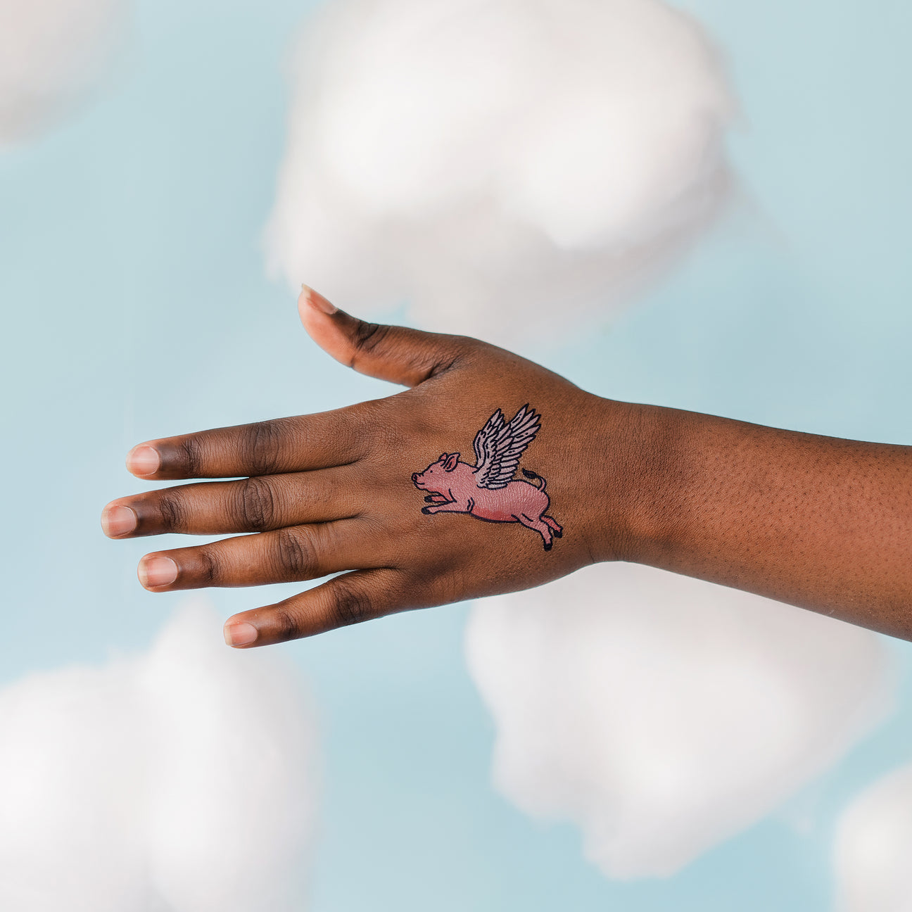 FLYING PIG TATTOO PAIR