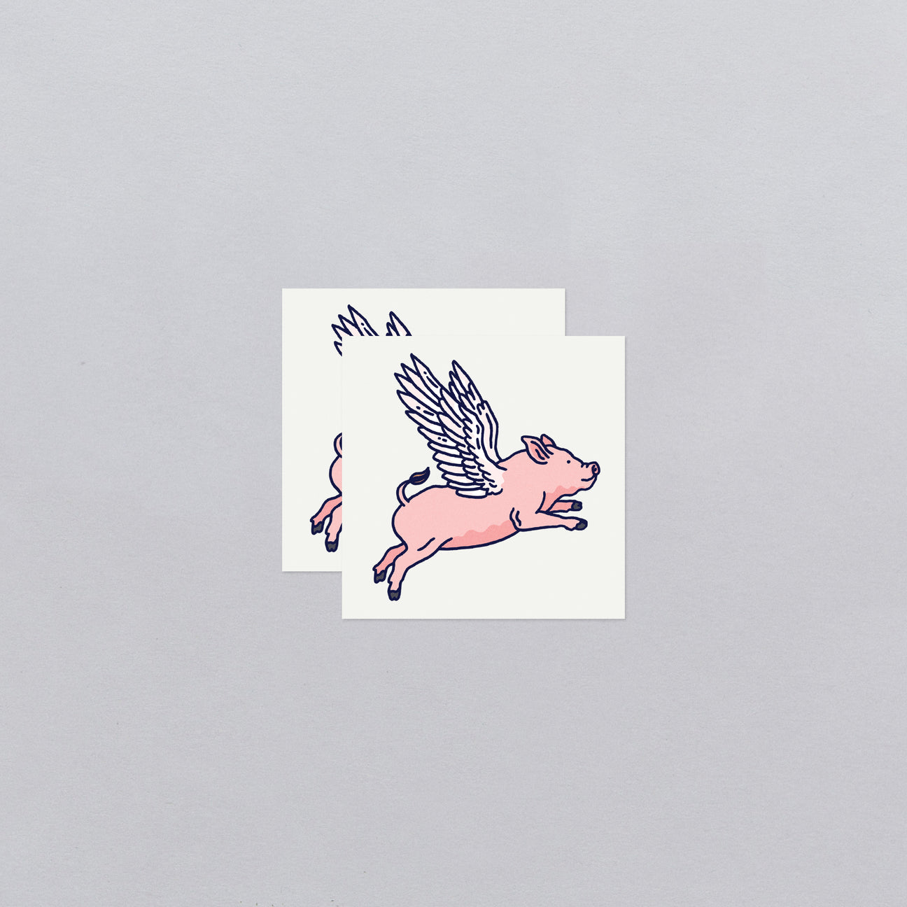 FLYING PIG TATTOO PAIR