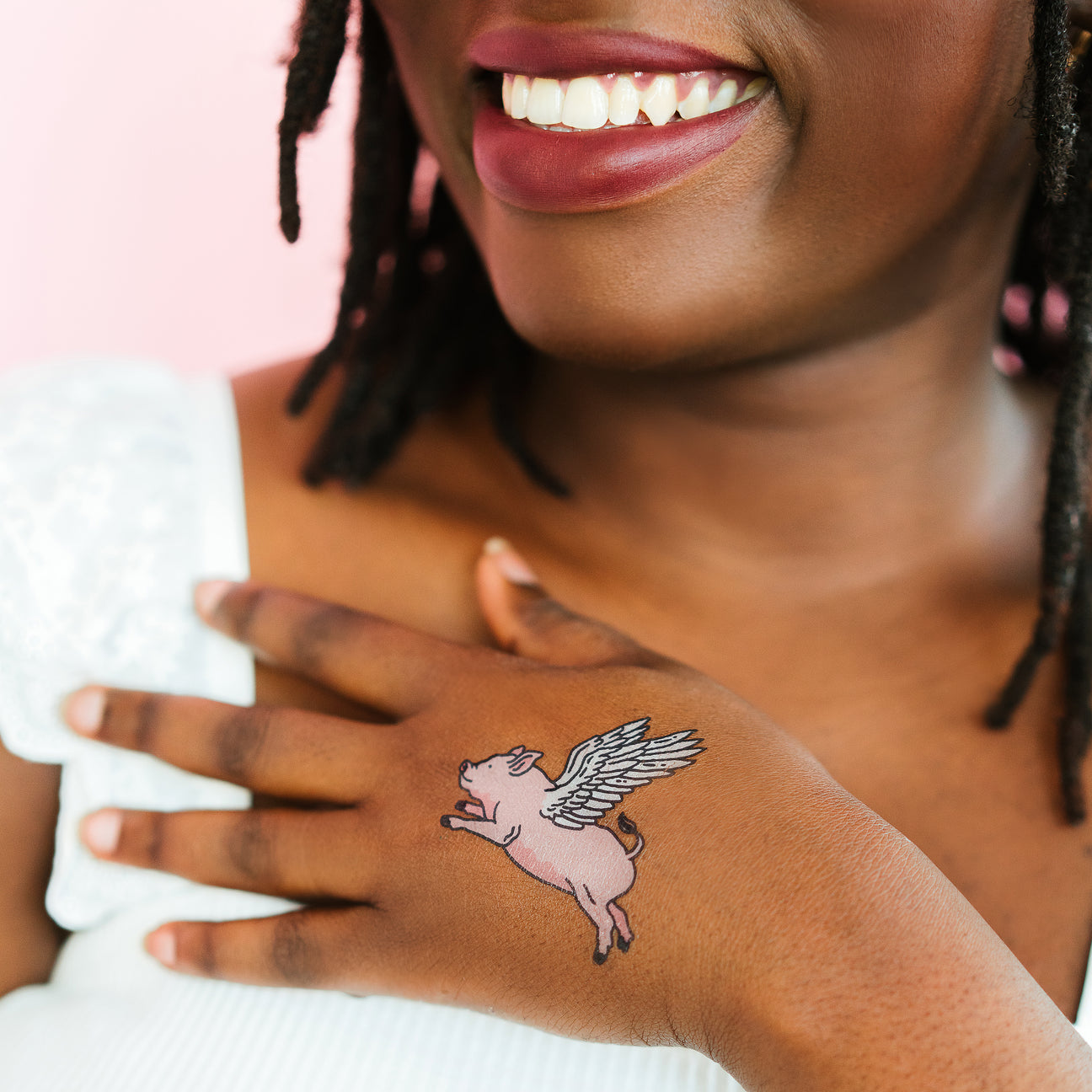 FLYING PIG TATTOO PAIR