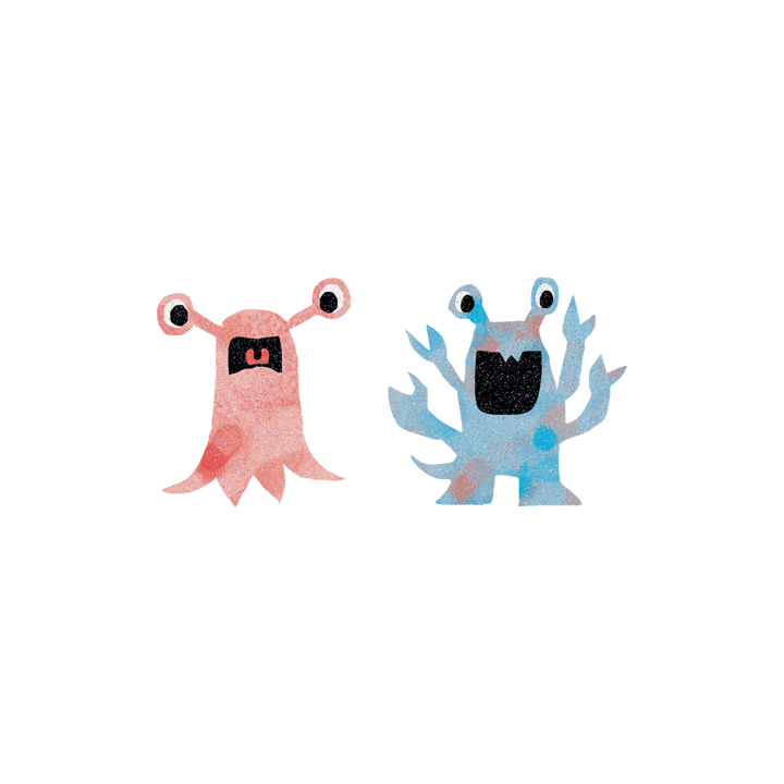 Glitter Monsters Tattoo Pair