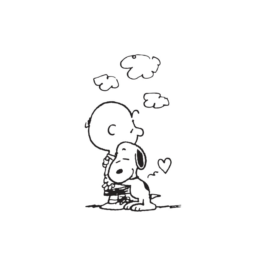 Charlie Brown + Snoopy Hug Tattoo Pair