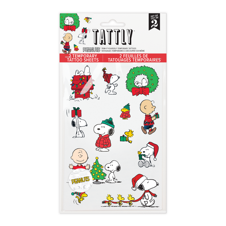 Peanuts Holiday Tattoo Sheet