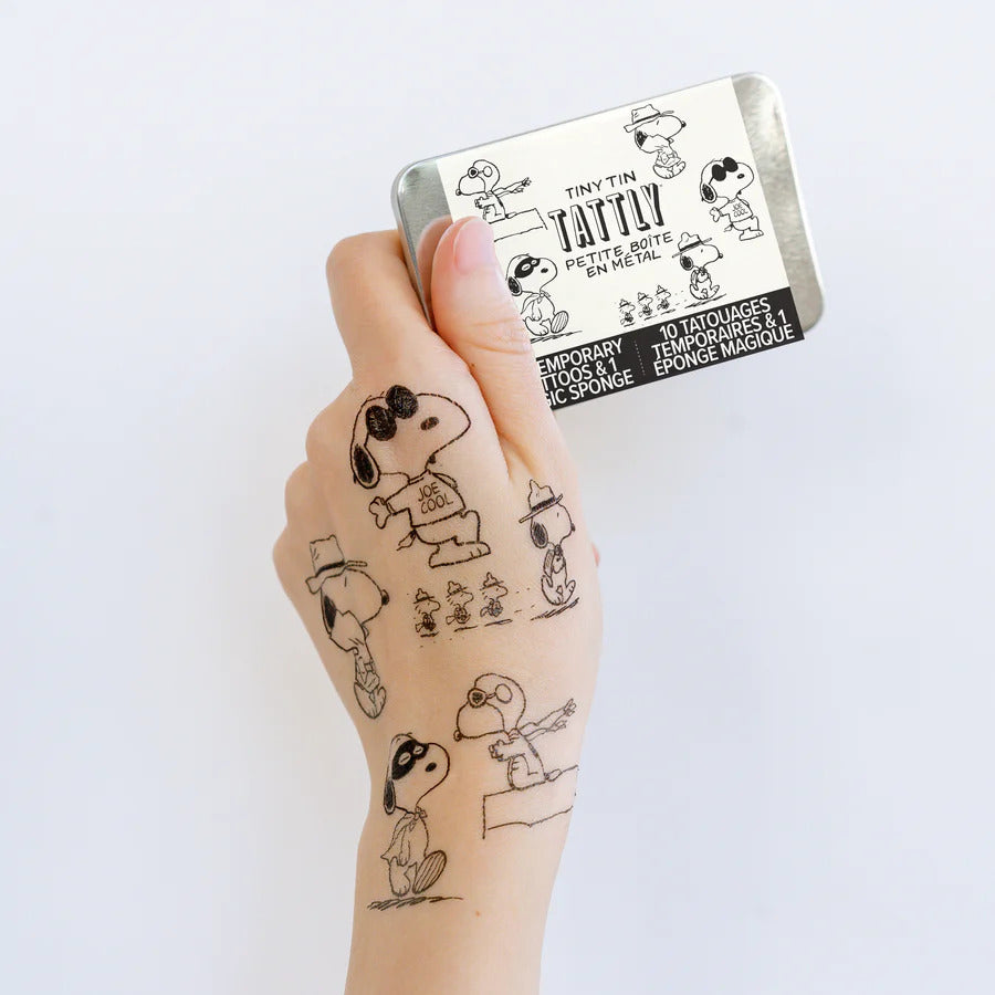 Many Faces of Snoopy Tattoo Tin