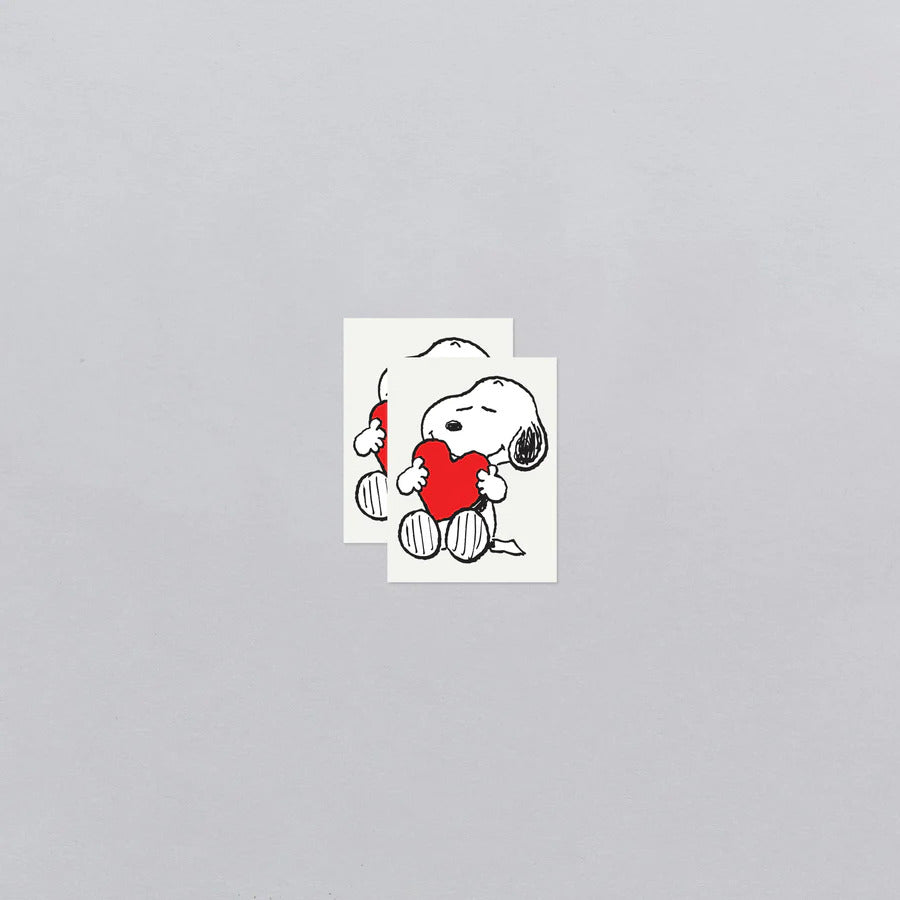 Snoopy Heart Hug Tattoo Pair
