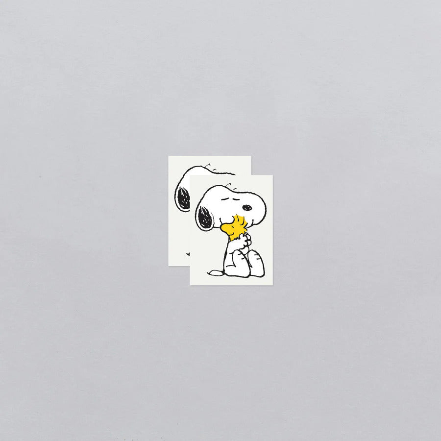 Snoopy Hugs Woodstock Tattoo Pair