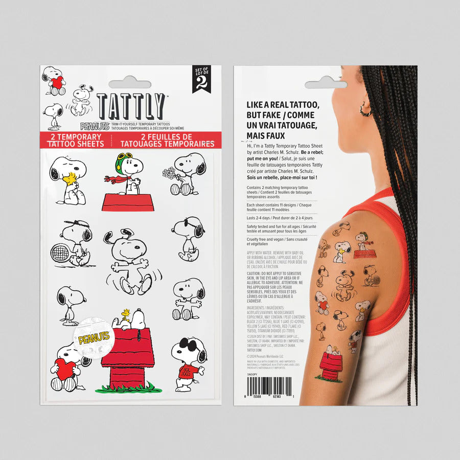Snoopy Tattoo Sheet