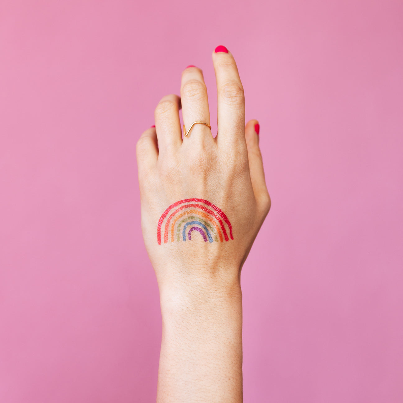 RAINBOW DOODLE TATTOO PAIR