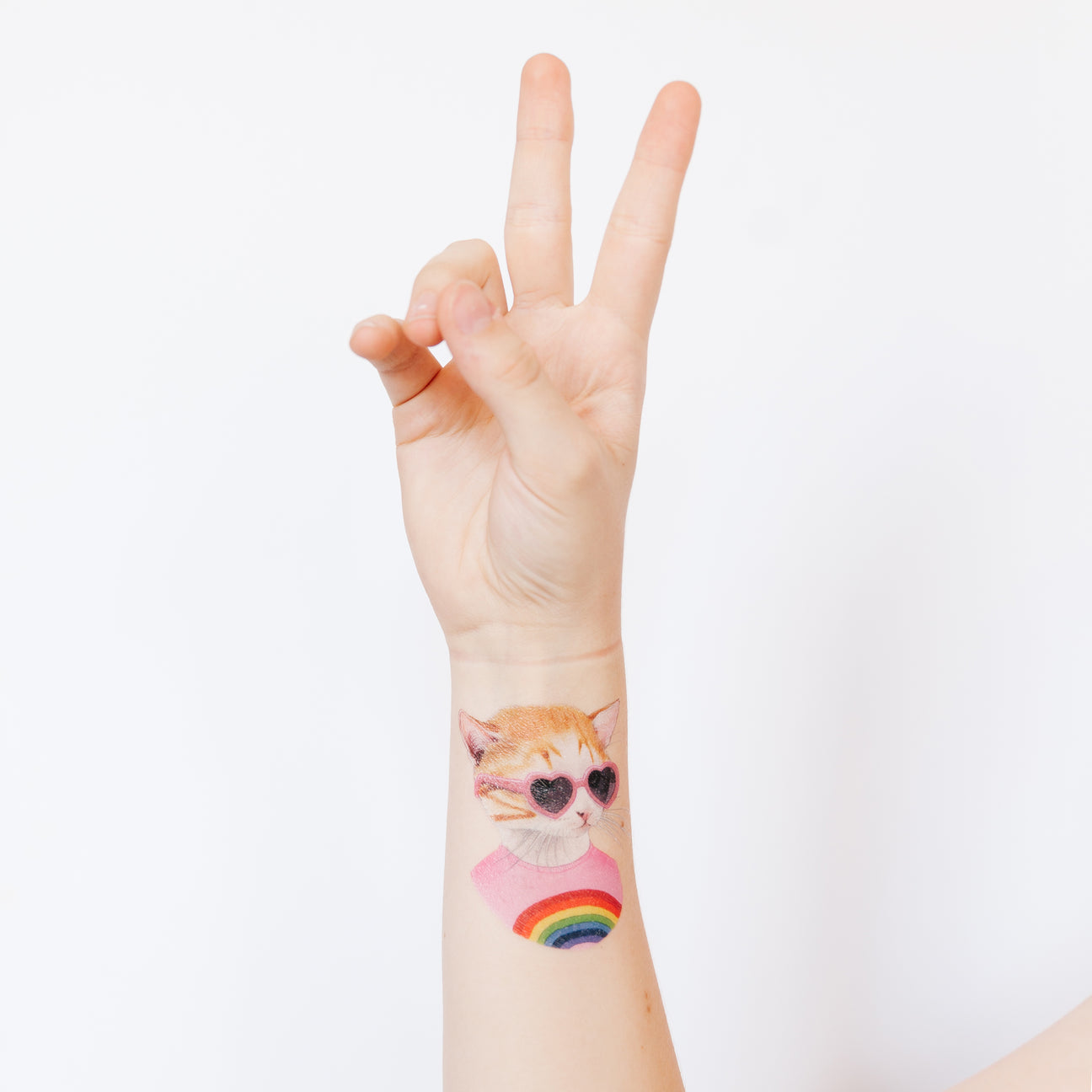 RAINBOW KITTEN TATTOO PAIR