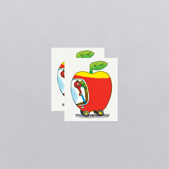 Lowly Apple Car Richard Scarry Tattoo Pair