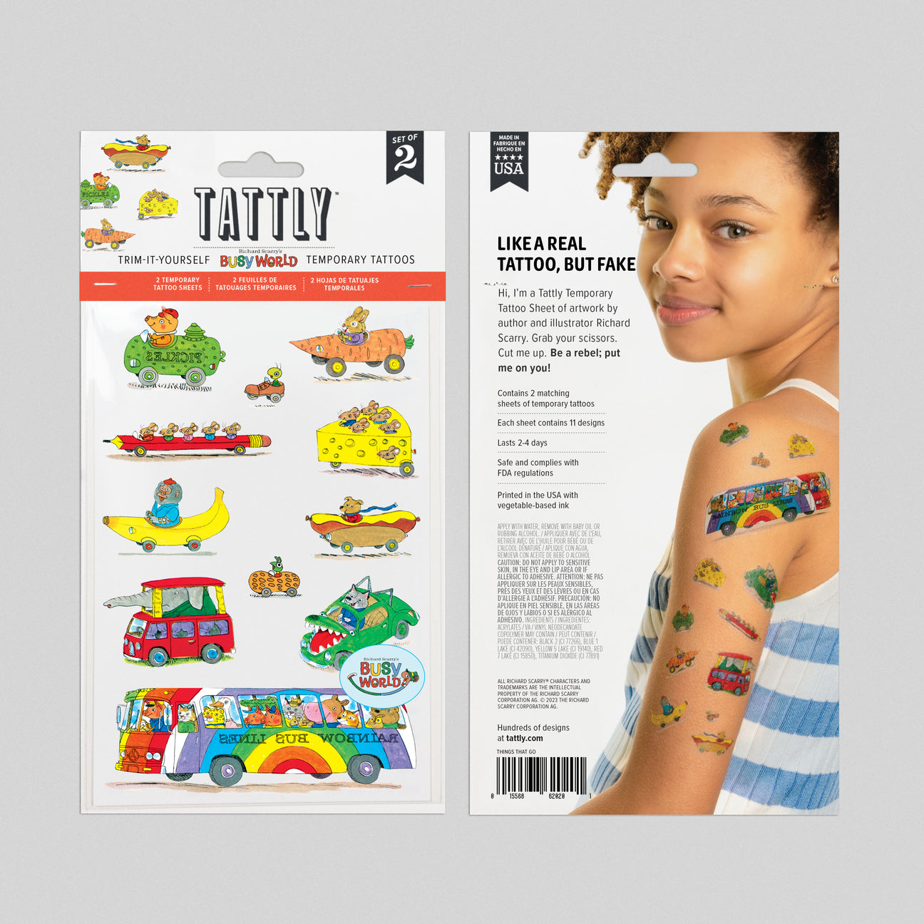THINGS THAT GO RICHARD SCARRY TATTOO SHEET
