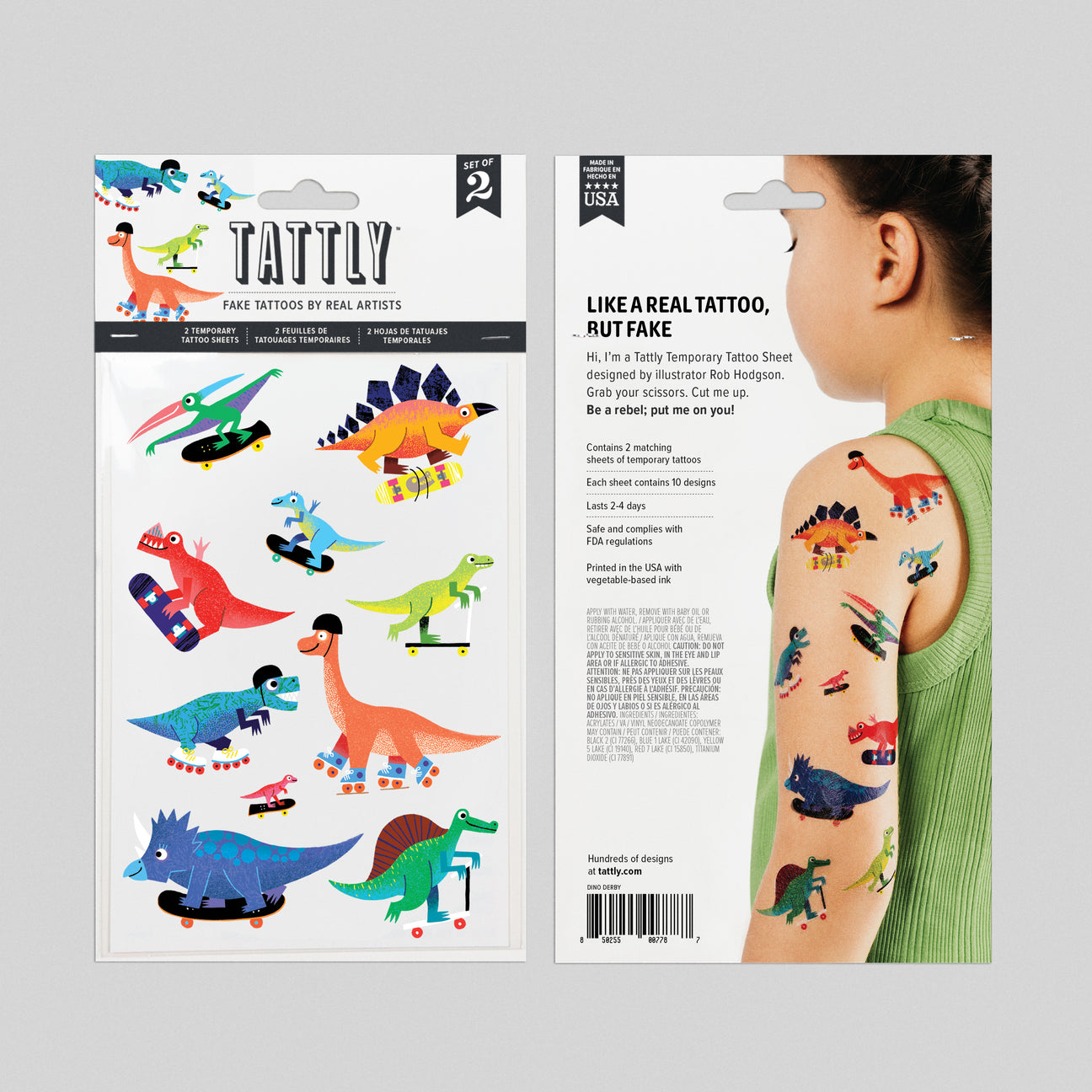 DINO DERBY TATTOO SHEET