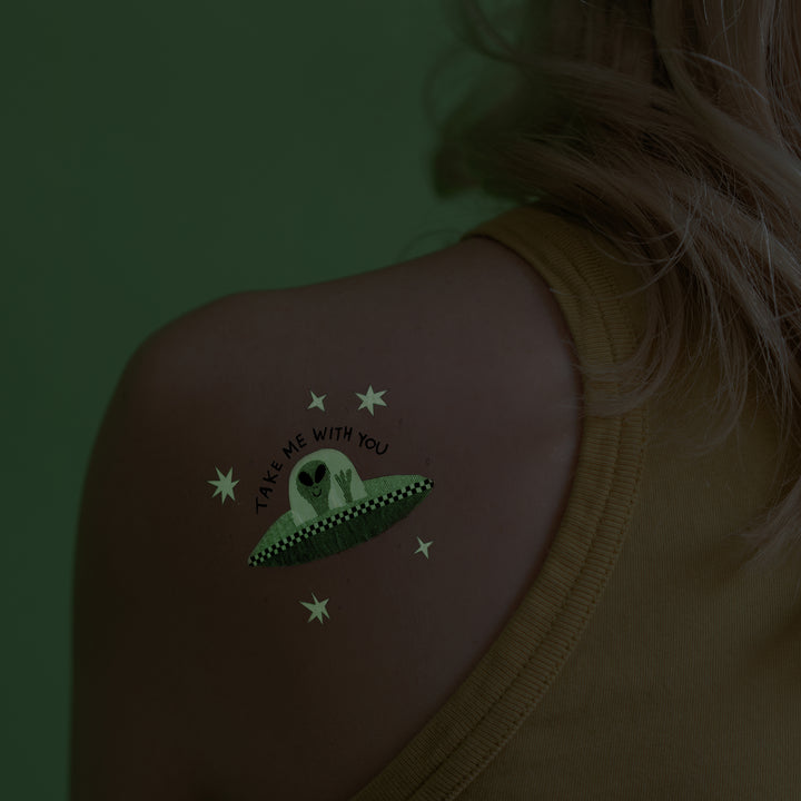 Take Me With You (Glow-in-the-Dark) Tattoo Pair