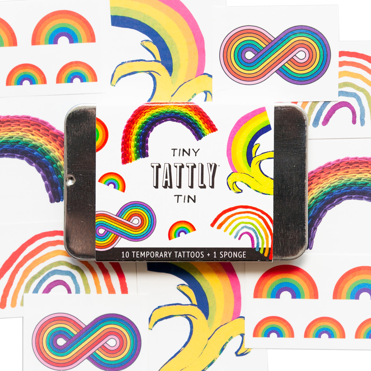 TINY RAINBOW TATTOO TIN