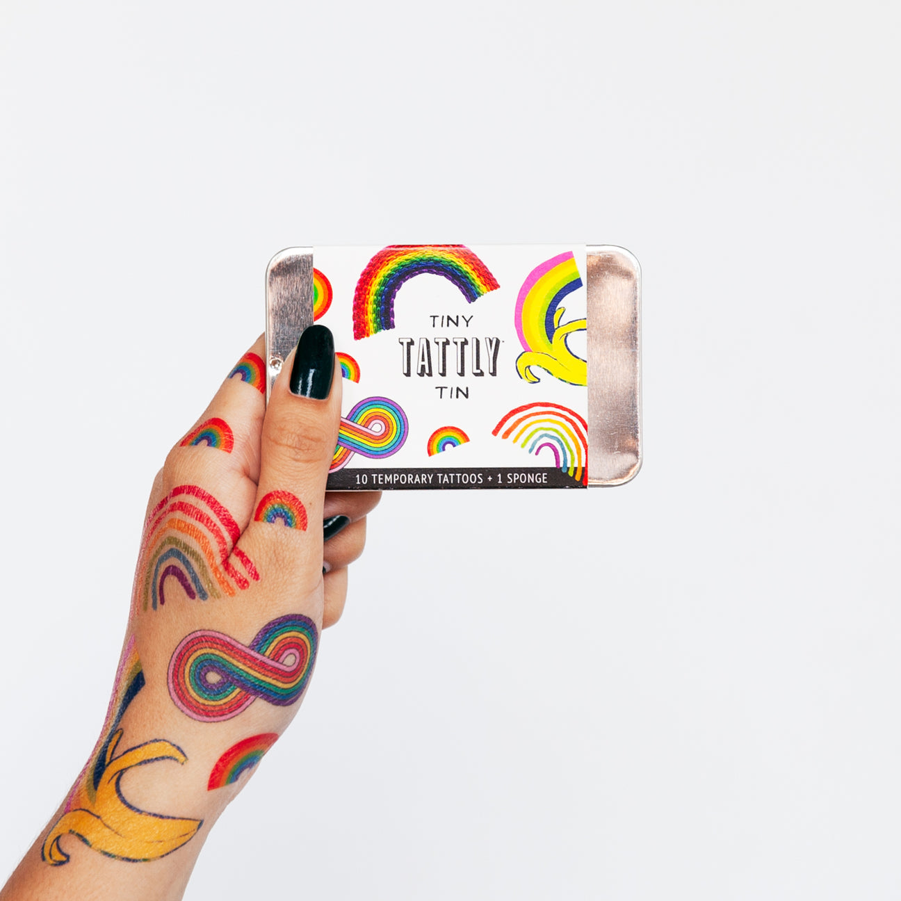 TINY RAINBOW TATTOO TIN