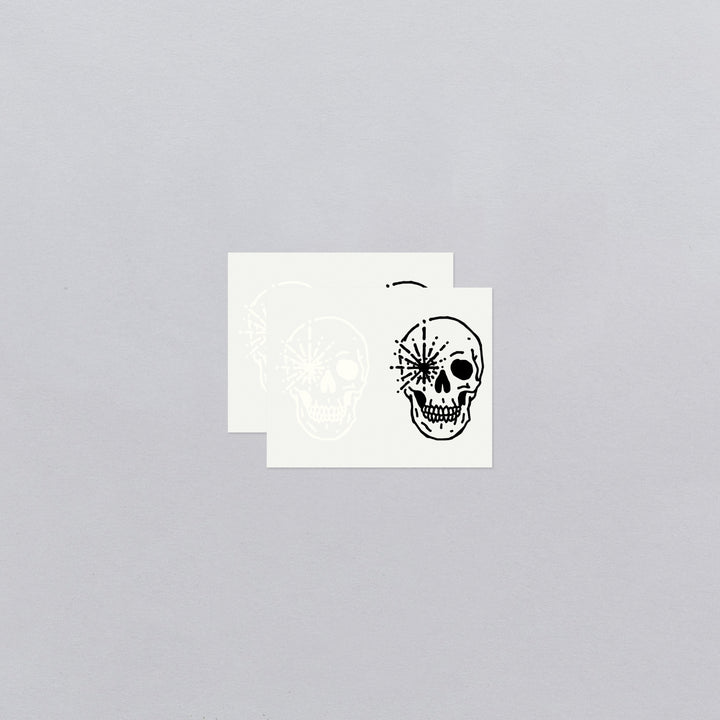 Glowing Skulls (Glow-in-the-Dark) Tattoo Pair
