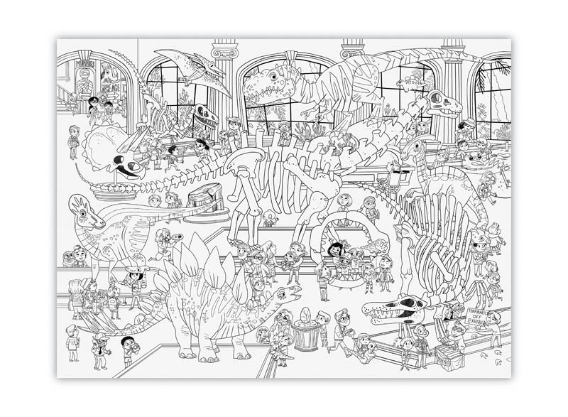 GIANT COLOURING POSTER | DAY AT THE MUSEUM