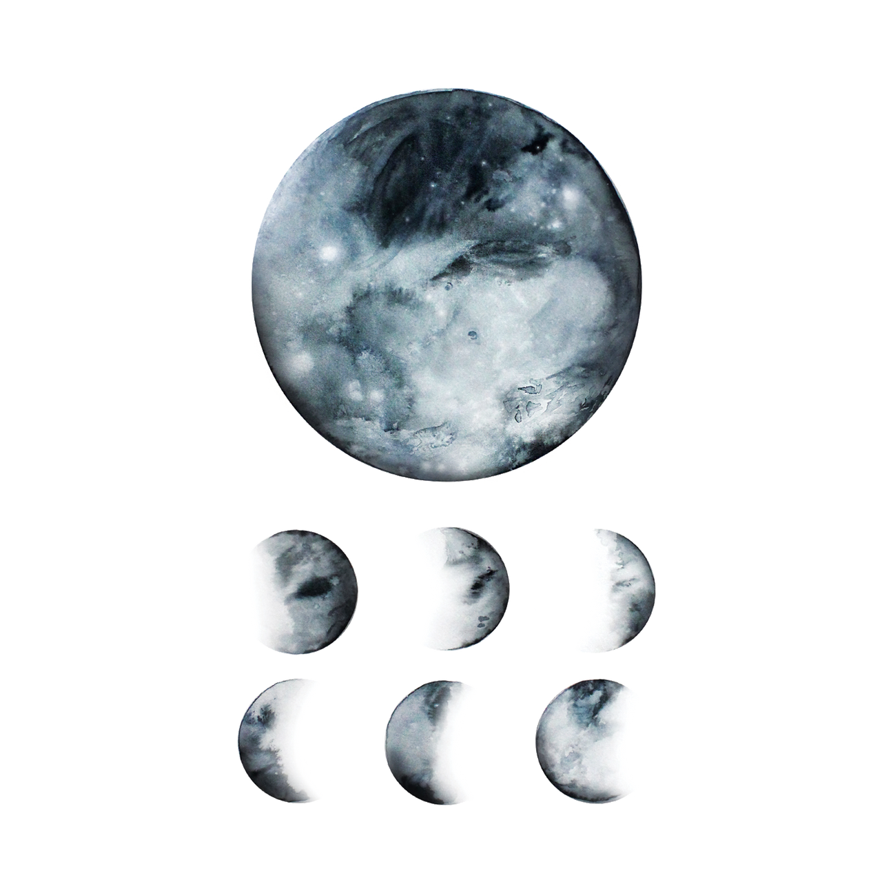 MOON PHASES TATTOO PAIR