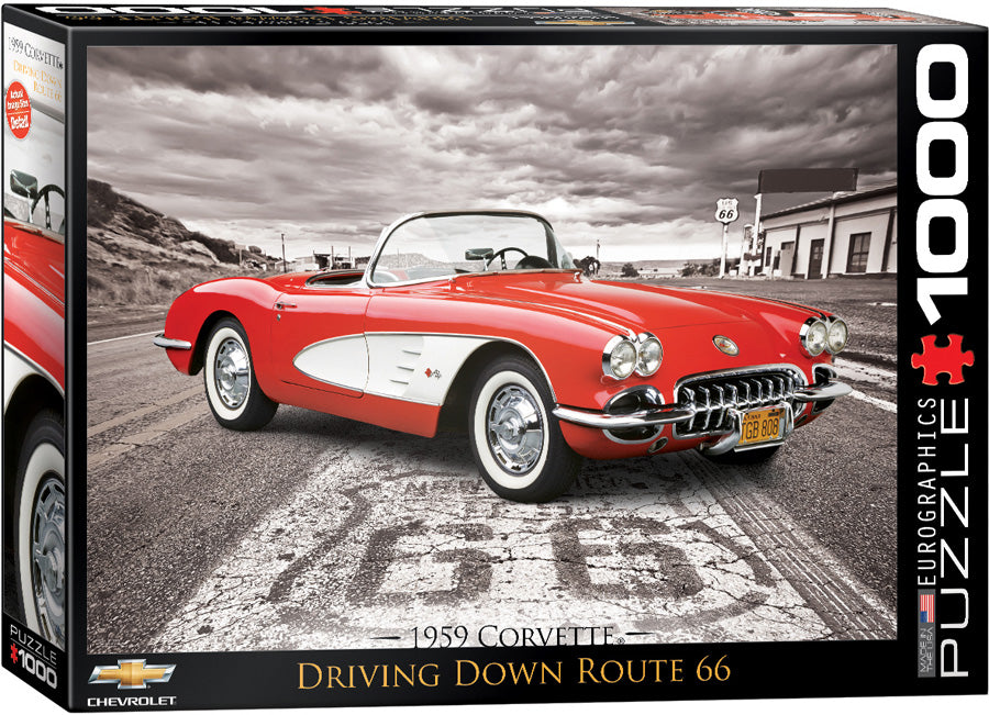 1959 Corvette Driving Down Route 66